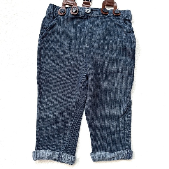 ⭐️ 5 for $25 Stylish Kids Blue Suspender Pants Next Baby UK Size 9-12 Months - Picture 3 of 6